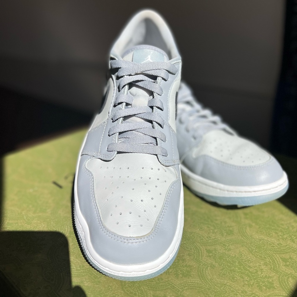 ~ JORDAN 1 Low Mens Golf Shoe~ NIKE~ Size 12 Mens WOLF GREY / BLACK PHOTON DUST
